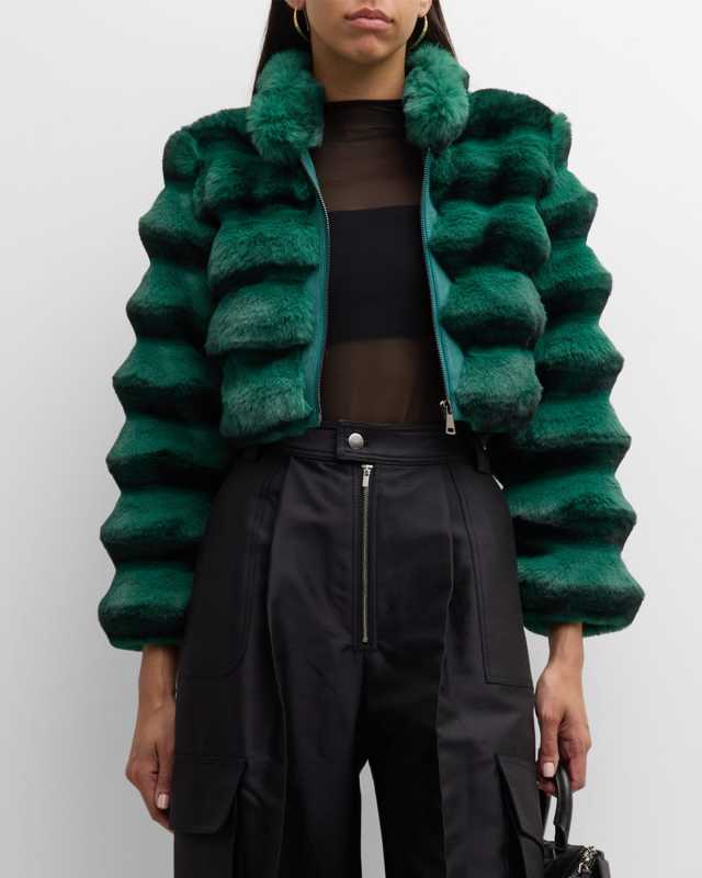 Cropped Faux Fur Jacket